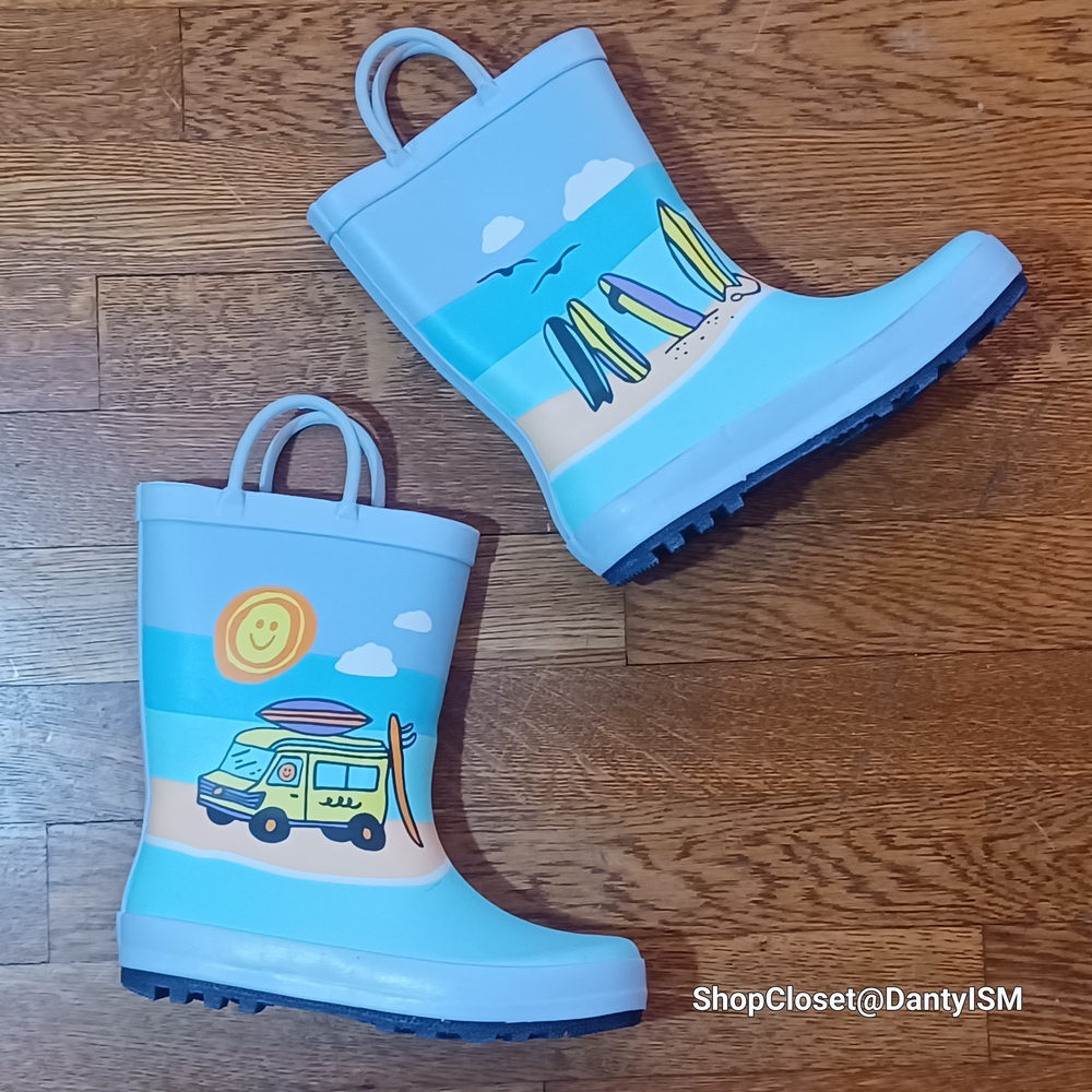 Cat & Jack Blue Kids Rain Boots with Surf Van Design - Picture 11 of 14